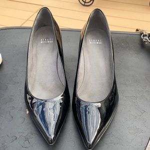 Stuart Weitzman paten leather kitten heel